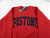 Mens Detroit Pistons Authentic Red Crewneck Hoodie Gear For Sports NWT M 35S