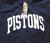 Detroit Pistons Script Logo Gear For Sports Crewneck Sweatshirt Navy New XXL