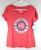 Detroit Pistons Retro Motor City Sportiqe Scoop Neck Shirt Womens Large Red New