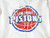 Detroit Pistons Distressed Logo Funnel Fleece Sweatshirt Womens Large White New