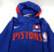 2022-23 Detroit Pistons Game Issued Blue Warm Up Hoodie Sweatshirt Nike M 86S