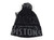 Detroit Pistons Script Logo Black Adidas Knit Pom Cuff Beanie Winter Hat New