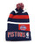 Detroit Pistons Logo NBA Striped Pom Knit Beanie Winter Hat Cap Navy Blue New
