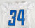 2016 Detroit Lions Zach Zenner #34 Game Used White Practice Jersey 44 DP103167