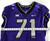 2019-24 Texas Christian TCU Frogs #71 Game Used Purple Jersey Football NP R 48 3