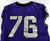 2019-24 Texas Christian TCU Frogs #76 Game Used Purple Jersey Football NP R 48 7