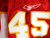 2001 Kansas City Chiefs West #45 Game Issued Red Jersey 42 980