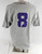 2017 Texas Christian TCU Horned Frogs #8 Game Used Grey Jersey Baseball L 524