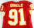 1996 Kansas City Chiefs Nate Dingle #91 Game Issued Red Jersey 40 616