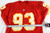 1996 Kansas City Chiefs #93 Game Issued Red Jersey Name Plate Removed 44 620