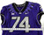 2019-24 Texas Christian TCU Frogs #74 Game Used Purple Jersey Football NP R 48 6