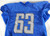 2013 Detroit Lions Jimmy Saddler-McQueen #63 Game Used Blue Practice Jersey 52 1