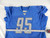 2017 Detroit Lions Jacquies Smith #95 Game Used Blue Practice Jersey NP Strip 8