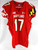 2021 Maryland Terrapins #17 Game Issued Red Jersey Football 44 490