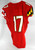 2021 Maryland Terrapins #17 Game Issued Red Jersey Football 44 490