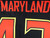 2020 Maryland Terrapins #43 Game Used Black Jersey Football NP Rem 42 523