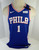 2019-20 Philadelphia 76ers Mike Scott #1 Game Issued Blue Jersey Stern Band 70