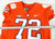 2017-22 Clemson Tigers #72 Game Issued Pos Used Orange Jersey Football NP Rem 2
