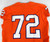 2017-22 Clemson Tigers #72 Game Issued Pos Used Orange Jersey Football NP Rem 2
