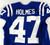 2014 Indianapolis Colts Gabe Holmes #47 Game Issued Pos Used Blue Jersey 44 554