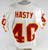 1999 Kansas City Chiefs James Hasty #40 Game Issued White Jersey 773
