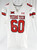2022 Texas Tech Red Raiders #60 Game Used White Jersey Football NP Rem 44 060