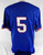 2025 Kansas Jayhawks #5 Game Used Blue Jersey Baseball 48 614