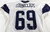 2025 Dallas Cowboys Ajani Cornelius #69 Game Used White Practice Jersey 60 431
