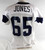 2025 Dallas Cowboys Robert Jones #65 Game Used White Practice Jersey 58 455