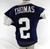 2025 Dallas Cowboys Juanyeh Thomas #2 Game Used Navy Practice Jersey 48 463