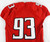 2015 Texas Tech Red Raiders #93 Game Used Red Jersey Football NP Rem 48 684