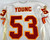 1996 Kansas City Chiefs Young #53 Game Issued White Jersey 48 034