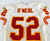 1996 Kansas City Chiefs Andre O'Neal #52 Game Issued White Jersey 48 036