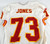 1999 Kansas City Chiefs Willie Jones #73 Game Issued White Jersey 48 622