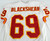 1999 Kansas City Chiefs Jeff Blackshear #69 Game Issued White Jersey 48 628
