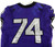 2019-24 Texas Christian TCU Frogs #74 Game Used Purple Jersey Football NP R 48 5