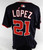 2025 Washington Nationals Jorge Lopez #21 Game Issued Navy Jersey 46 891