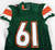 2015 Miami Hurricanes #61 Game Used Green Jersey Football NP R XL 183