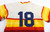 1980s IUPUI Metros #18 Game Used Yellow Red Baseball Jersey Sand Knit 36 DP52947