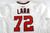 2025 Washington Nationals Andry Lara #72 Game Issued White Jersey 48 186