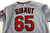 2021 Minnesota Twins Ian Gibaut #65 Game Issued Pos Used Grey Jersey Bell P 3