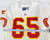 1997 Kansas City Chiefs #65 Game Issued White Jersey 50 008