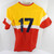 1980s IUPUI Metros #17 Game Used Yellow Red Baseball Jersey Sand Knit S DP52921