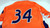 2020 Midwest League All Star Game Eastern Team #34 Game Issued Orange Jersey 63