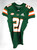 Miami Hurricanes #21 Game Used Green Jersey Name Plate Removed M 334