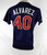 Atlanta Braves Alvarez #40 Game Used Navy Jersey Minor League 44 DP70171
