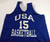 1990s Team USA Basketball #15 Game Issued Blue Practice Jersey L DP66965