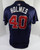 Atlanta Braves Darren Holmes #40 Game Used Navy Jersey BP ST 48 DP59371