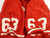 1990s San Francisco 49ers #63 Game Issued Pos Used Red Jersey 52 DP59317