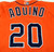 2017 Greeneville Astros Daniel Aquino #20 Game Used Orange Jersey DP08063